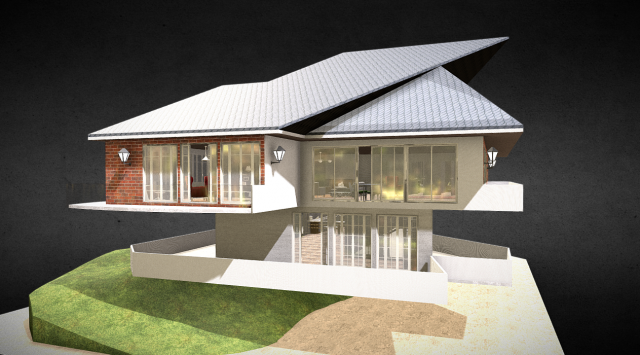 Equiped House 3D Model .c4d .max .obj .3ds .fbx .stl .blend 
