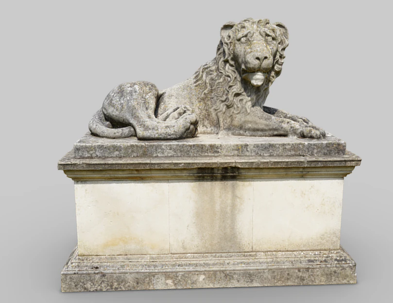 Lion Statue 3D Model .c4d .max .obj .3ds .fbx .stl .blend 