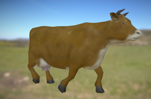 Cow Model 3D .c4d .max .obj .3ds .fbx .stl .blend 
