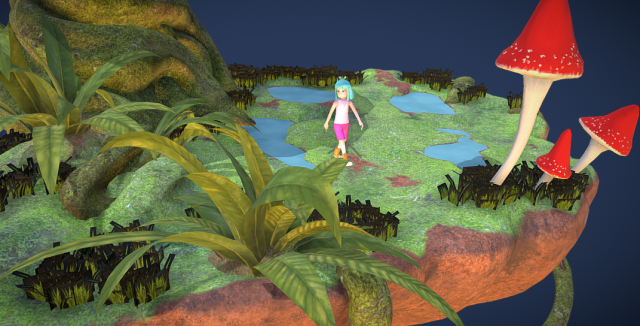 Animated Character Walks on Floating Island 3D 모델 .c4d .max .obj .3ds .fbx .stl .blend 
