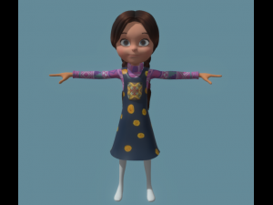 Toon Girl Character 3D Model