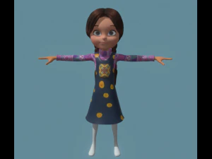 Toon Girl Character 3D Model