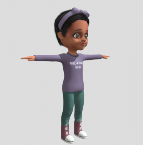 Baby- girl character 41 animations Modèle 3D .c4d .max .obj .3ds .fbx .stl .blend 