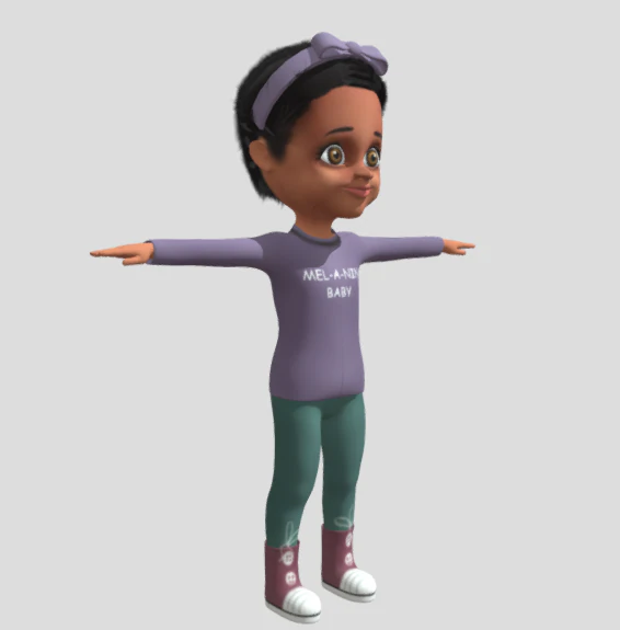 Baby- girl character 41 animations 3D Model .c4d .max .obj .3ds .fbx .stl .blend 