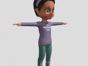 Baby- girl character 41 animations Modèle 3D