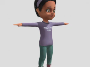 बच्ची-लड़की चरित्र 41 एनिमेशन 3D मॉडल