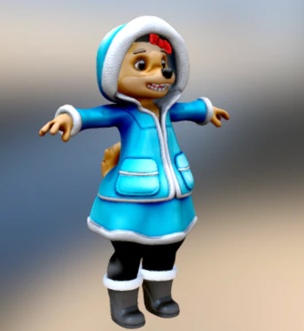 Shibu doggy Character 43 animations 3D Model .c4d .max .obj .3ds .fbx .stl .blend 