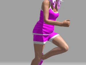 女の子 45 アニメーション 3Dモデル