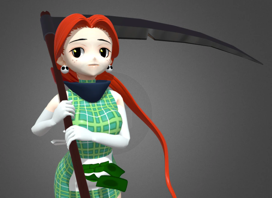 Anime Character 3D Model .c4d .max .obj .3ds .fbx .stl .blend 