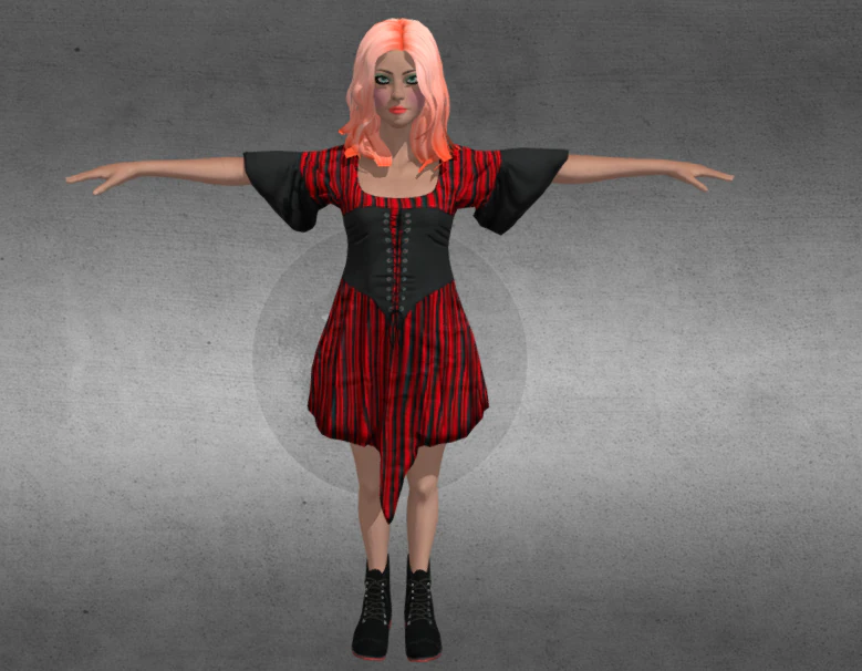 Vika red 3D Model .c4d .max .obj .3ds .fbx .stl .blend