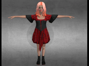 Вика красная 3D Модель