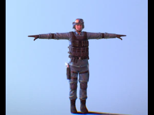 Game Ready Swat Character animations 98 3D Model