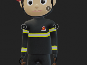 CHARACTER - FIRE FIGHTER animations 52 3D Model