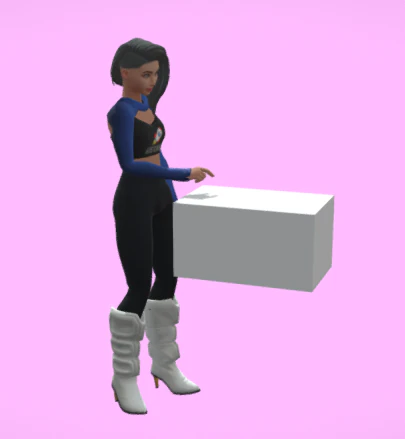Female Character Taps Cube animations 40 3D Model .c4d .max .obj .3ds .fbx .stl .blend 