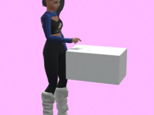 여성 캐릭터가 큐브 애니메이션을 탭합니다 40 3D 모델