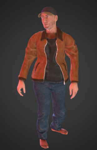 Character with Animations 63 3D Модель .c4d .max .obj .3ds .fbx .stl .blend 