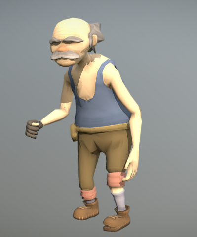 Animated Old Man Character 3D 模型 .c4d .max .obj .3ds .fbx .stl .blend 