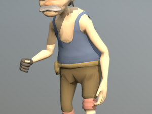 Animated Old Man Character 3D Model in Man 3DExport