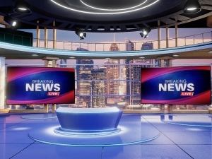 News broadcast studio set 3D Model
