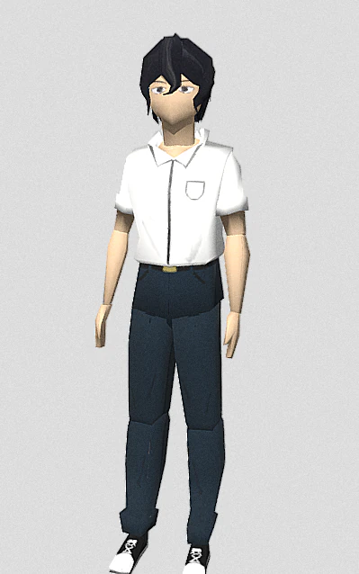 Anime male character 3D Model .c4d .max .obj .3ds .fbx .stl .blend 