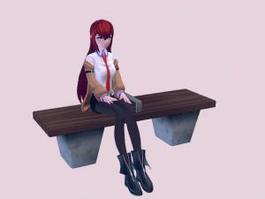 M&auml;dchen-Anime 3D Modell