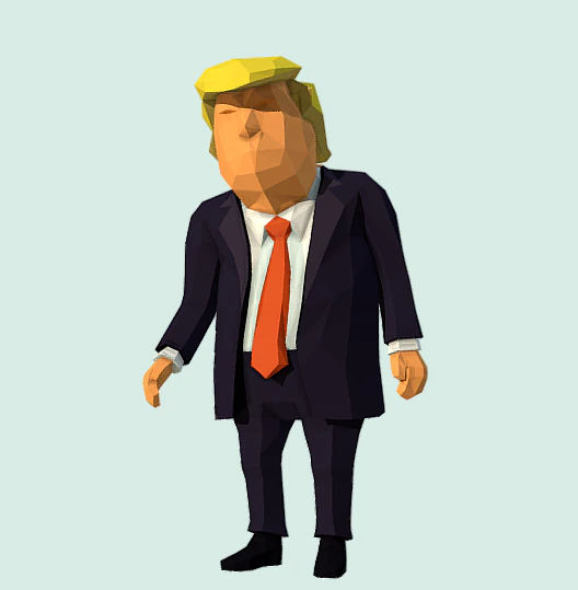 LowPoly Trump Character animations 13 3D Model .c4d .max .obj .3ds .fbx .stl .blend 