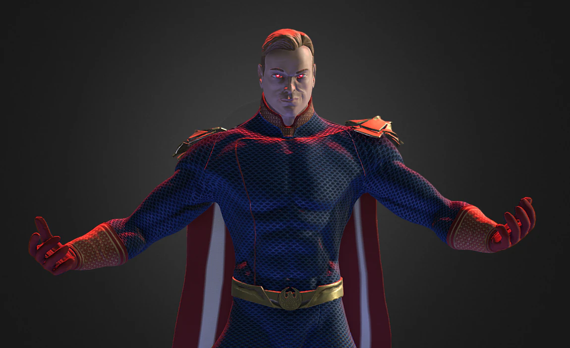 Superhero character animations 48 3D Model .c4d .max .obj .3ds .fbx .stl .blend 