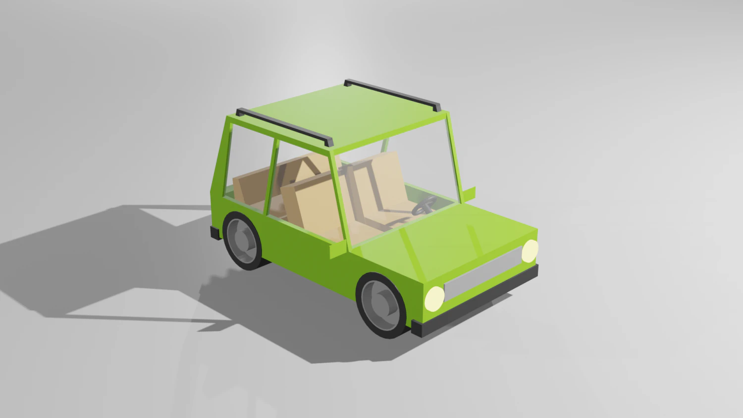 Green Car 3D Model .c4d .max .obj .3ds .fbx .stl .blend 