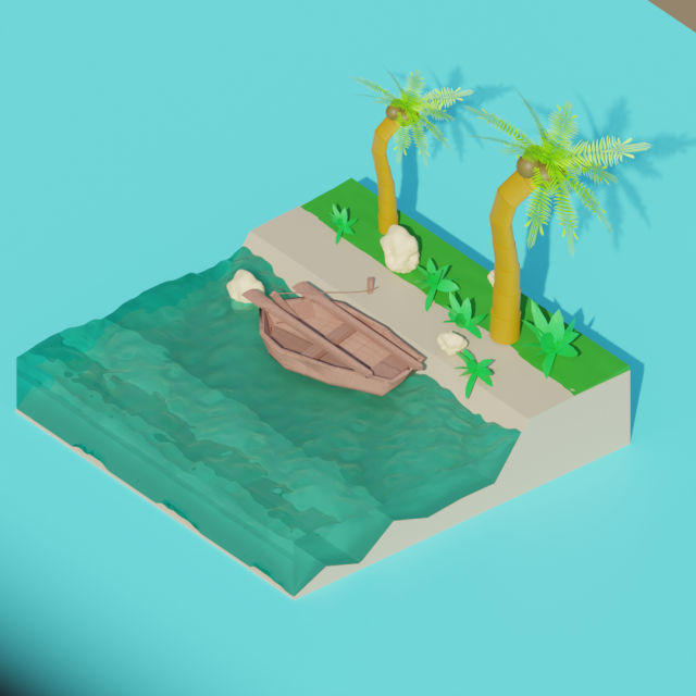 Island tropics 3D Model .c4d .max .obj .3ds .fbx .stl .blend