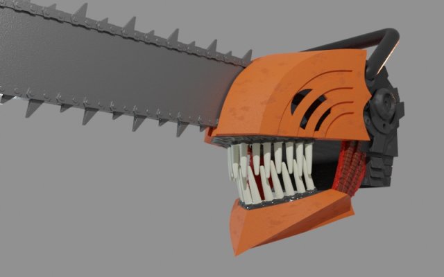 CHAIN SAW MAN HELMET MASK FAN ART FOR COSPLAY Modèles 3D en vedette .c4d .max .obj .3ds .fbx .stl .blend 