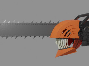 CHAIN SAW MAN HELMET MASK FAN ART FOR COSPLAY Modèles 3D en vedette
