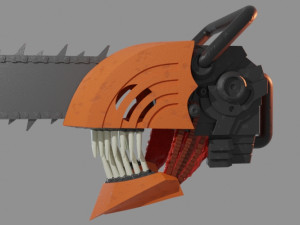 CHAIN SAW MAN HELMET MASK FAN ART FOR COSPLAY Modèles 3D en vedette