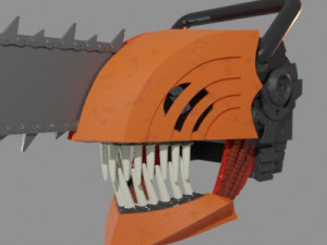 CHAIN SAW MAN HELMET MASK FAN ART FOR COSPLAY Modèles 3D en vedette