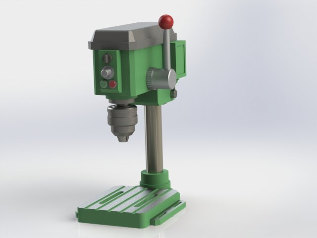 Bench Drill Machine Miniature Modello di stampa 3D .c4d .max .obj .3ds .fbx .stl .blend 