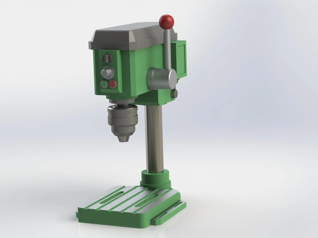 Bench Drill Machine Miniature 3D Print Model .c4d .max .obj .3ds .fbx .stl .blend 