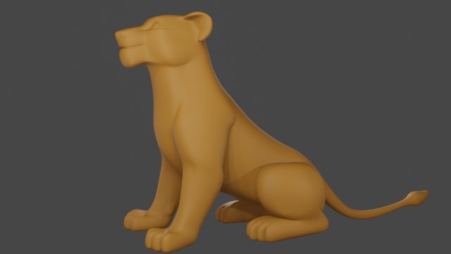 Lion Male and Female Statue Miniature Modelo de Impressão 3D .c4d .max .obj .3ds .fbx .stl .blend 
