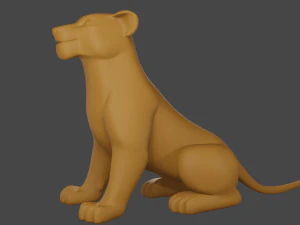 Leeuw mannelijk en vrouwelijk standbeeld miniatuur 3D printmodel