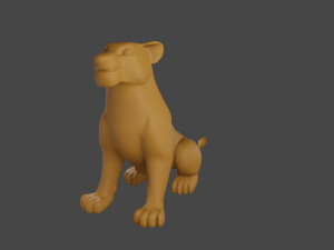 Lion Male and Female Statue Miniature Modelo de Impressão 3D