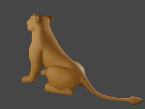 Lion Male and Female Statue Miniature Modelo de Impressão 3D