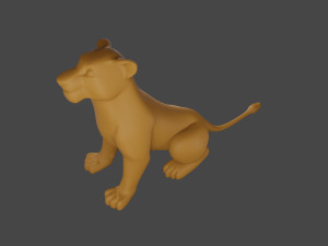 Lion Male and Female Statue Miniature Modelo de Impressão 3D