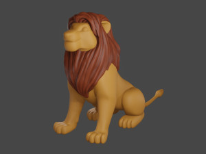 Lion Male and Female Statue Miniature Modelo de Impressão 3D