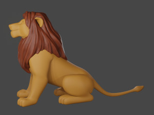 Lion Male and Female Statue Miniature Modelo de Impressão 3D