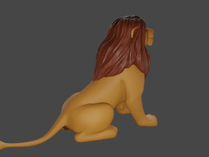 Lion Male and Female Statue Miniature Modelo de Impressão 3D