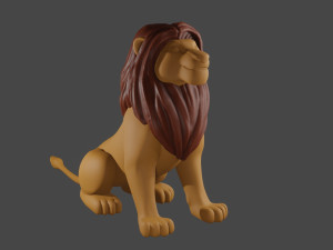 Lion Male and Female Statue Miniature Modelo de Impressão 3D