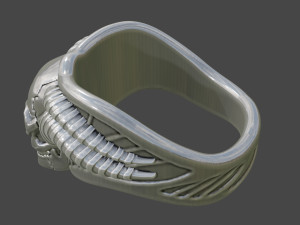 Skull with Horn Ring Modelo de Impressão 3D