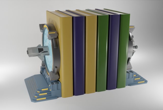 Portal Starship Bookend 3D Print Model .c4d .max .obj .3ds .fbx .stl .blend 