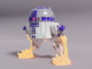 R2D2 Chibi Flying Fan Art Super Deform Star Wars Modelo de Impressão 3D