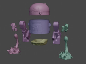 R2D2 Chibi Flying Fan Art Super Deform Star Wars Modèles 3D en vedette