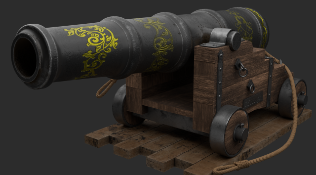 Cannon 3D Модель .c4d .max .obj .3ds .fbx .stl .blend