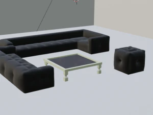 가구 소파 2 테이블 3D 모델